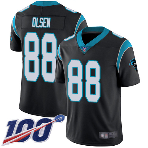 Carolina Panthers Limited Black Men Greg Olsen Home Jersey NFL Football #88 100th Season Vapor Untouchable